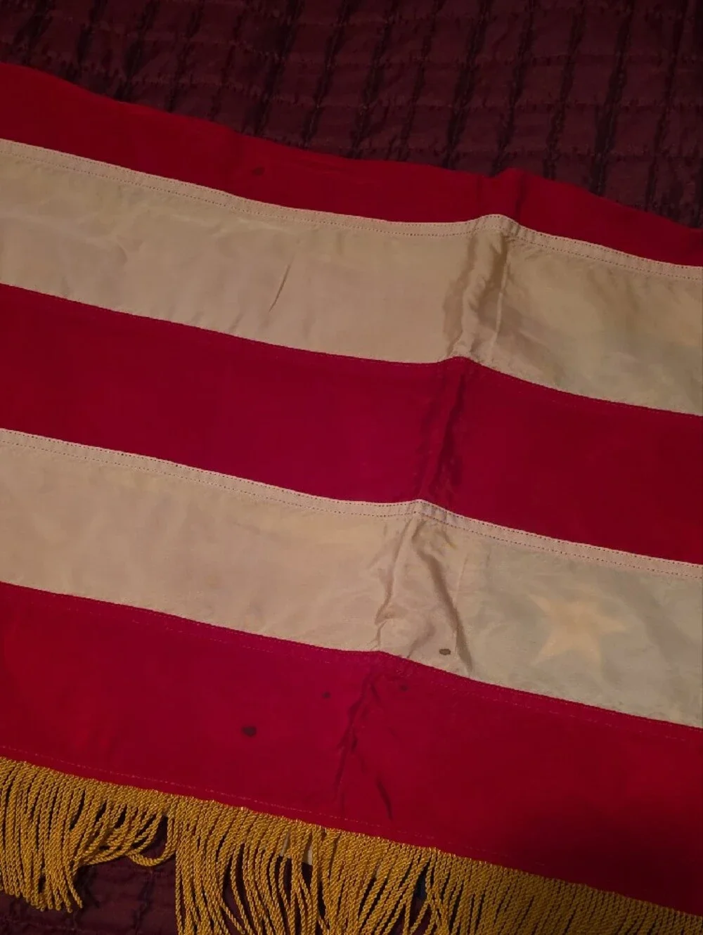 American Flag with Fringe - Red, White, Blue